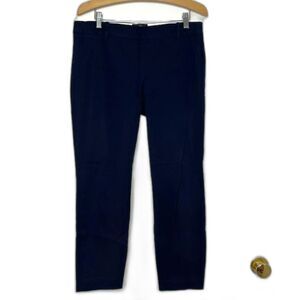 J.CREW J CREW NAVY BLUE MINNIE SKINNY SLIM LEG TROUSER PANTS SIDE ZIP SIZE 8